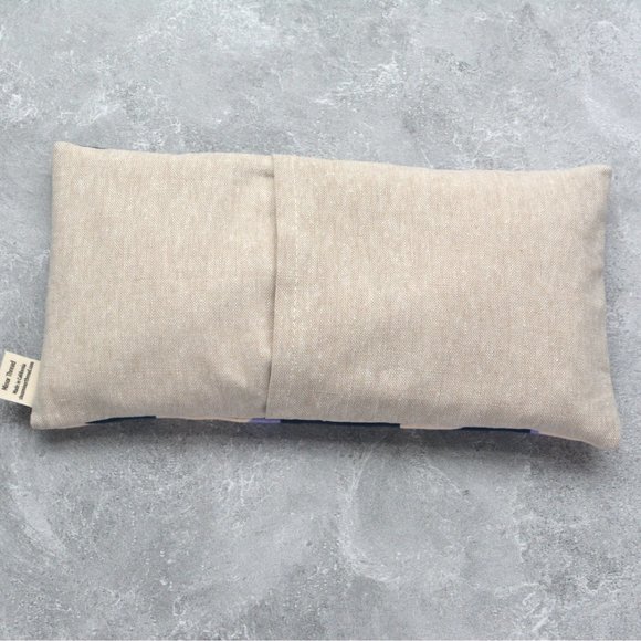 Weighted Eye Pillow in Purple Building Blocks Canvas - Lavender and Flax Seeds - Picture 5 of 5